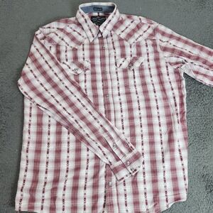 Cody James Shirt Mens XLT Big & Tall Red Plaid Long Sleeve Western Pearl Snap